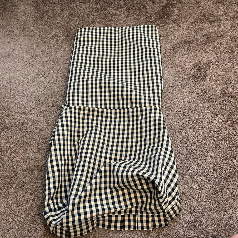 Ballard Designs Couture Chair Slipcover Checkered Cotton Box Pleat Parsons - Picture 2 of 7